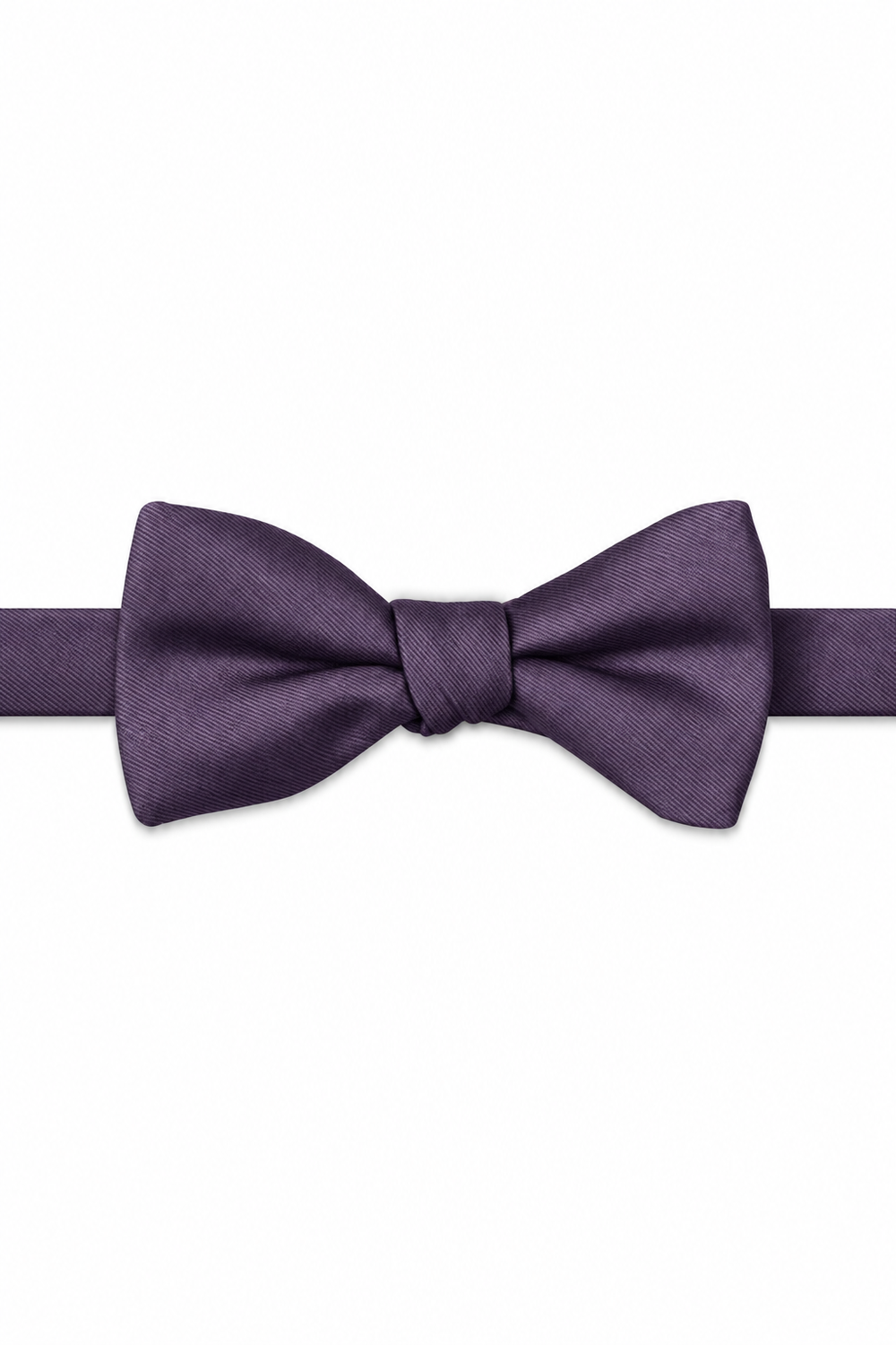 Grape Modern Solid Bow Tie - pre-tied bow tie, front view