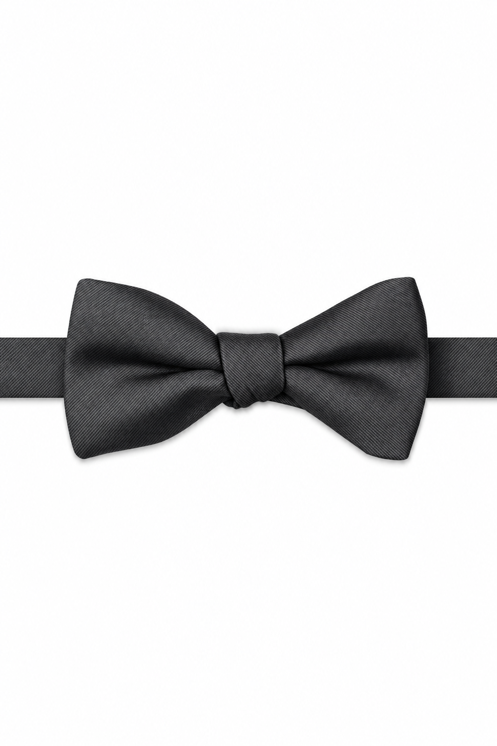 Graphite Modern Solid Bow Tie - pre-tied bow tie, front view