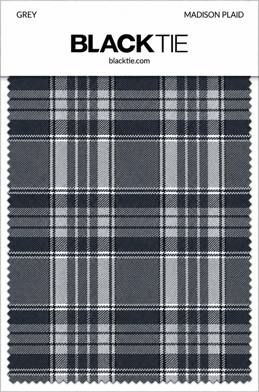 Cardi Grey Madison Plaid Necktie