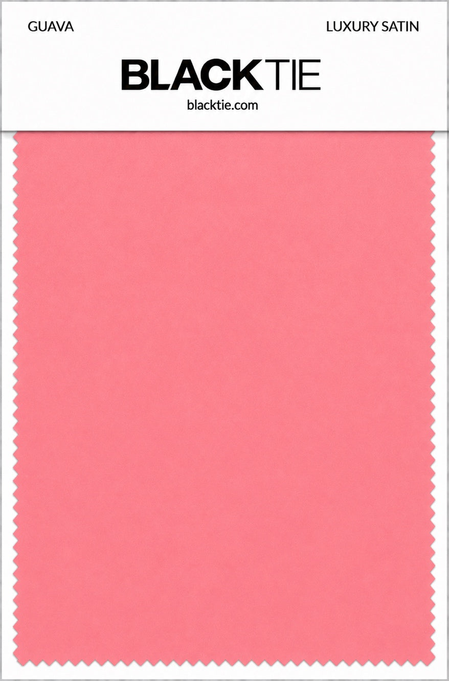 Guava Luxury Satin fabric swatch card
