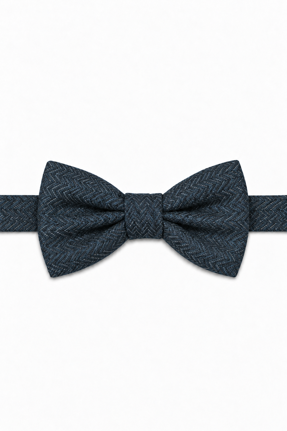 Cardi Haze Blue Herringbone Bow Tie