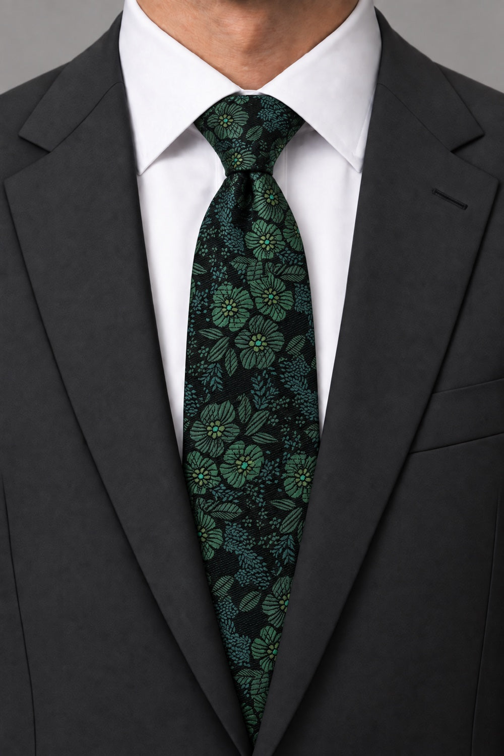 Ted Stanford Hunter Blossom Floral Necktie