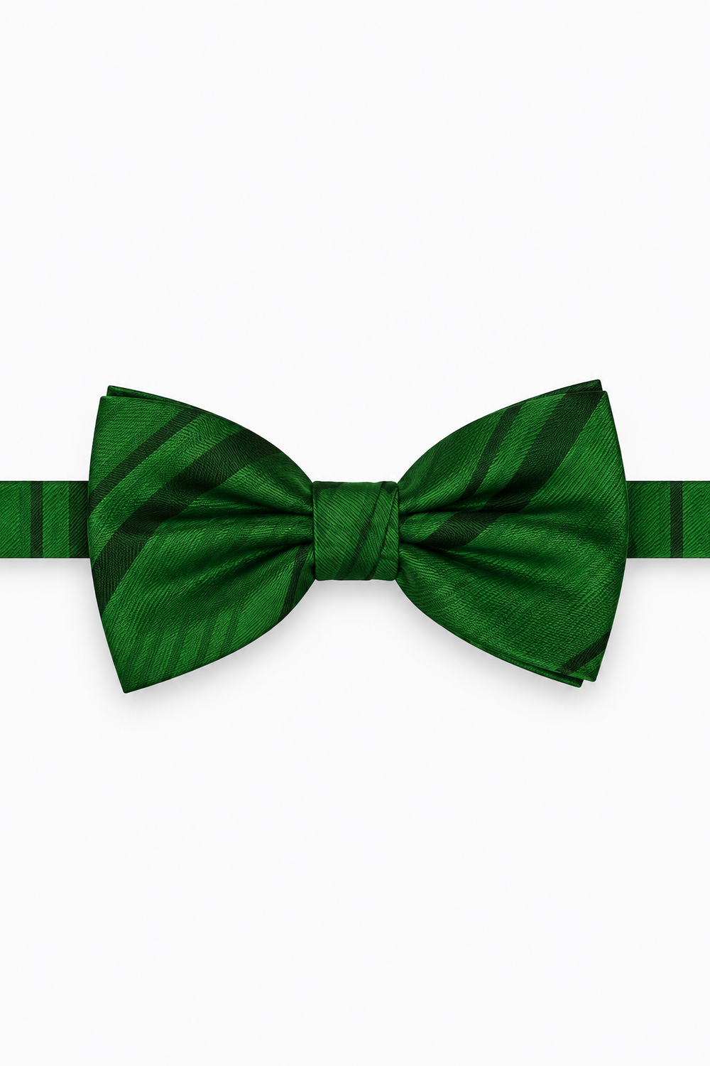 Cardi Pre-Tied Hunter Striped Satin Bow Tie
