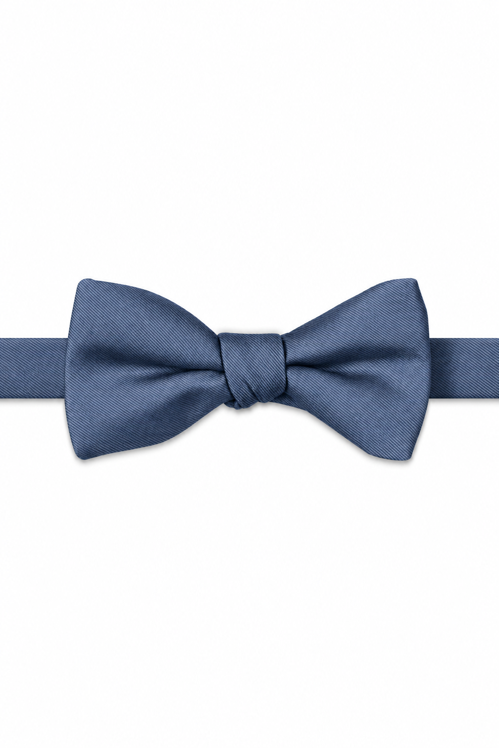Indigo Modern Solid Bow Tie - pre-tied bow tie, front view