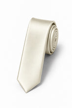 Cardi Ivory Luxury Satin Skinny Necktie