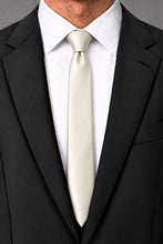 Cardi Ivory Luxury Satin Skinny Necktie
