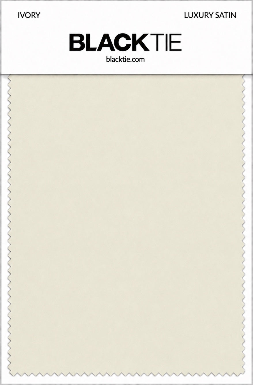 Ivory Luxury Satin fabric swatch card
