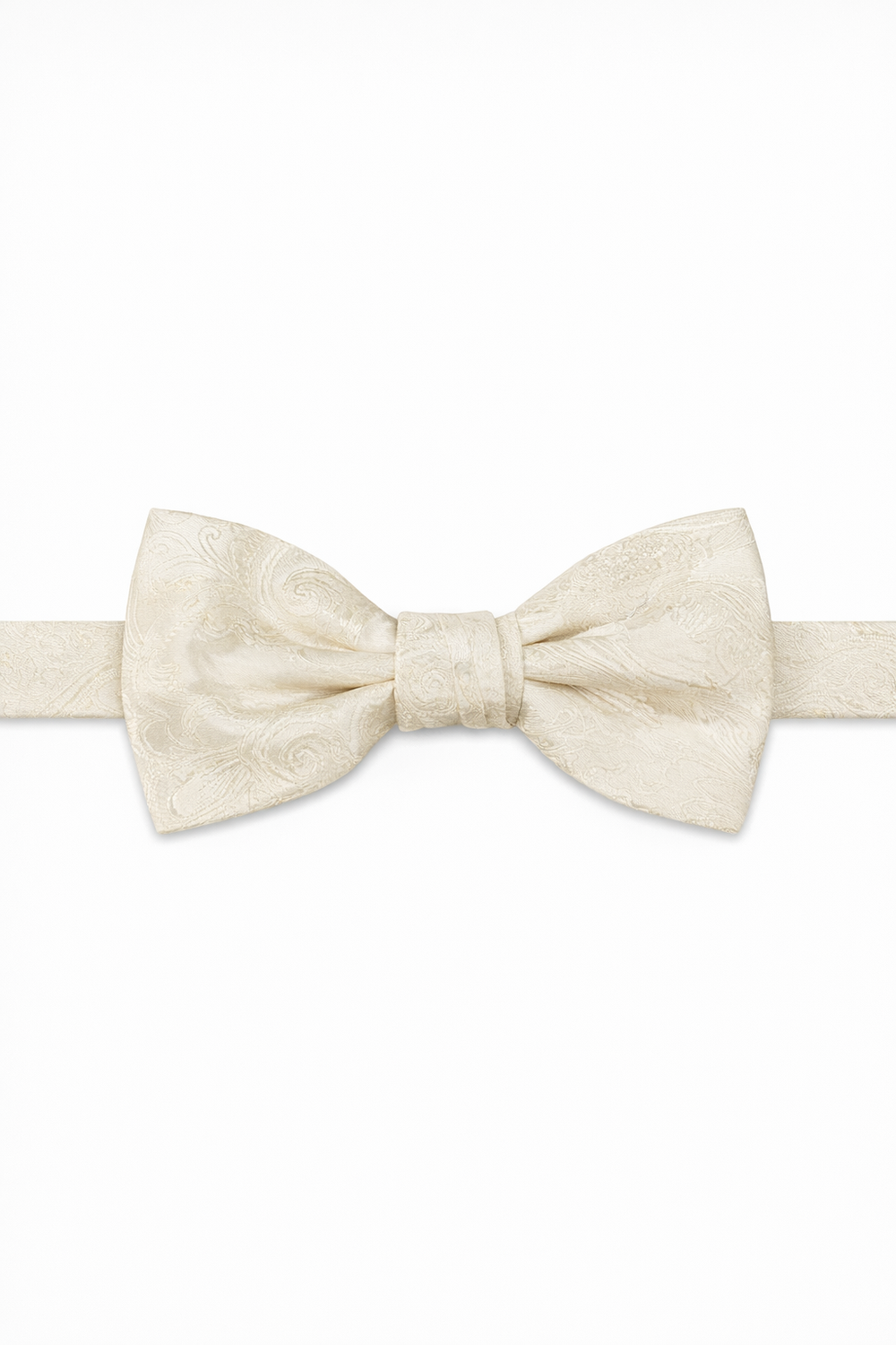 Cristoforo Cardi Pre-Tied Ivory Paisley Silk Bow Tie