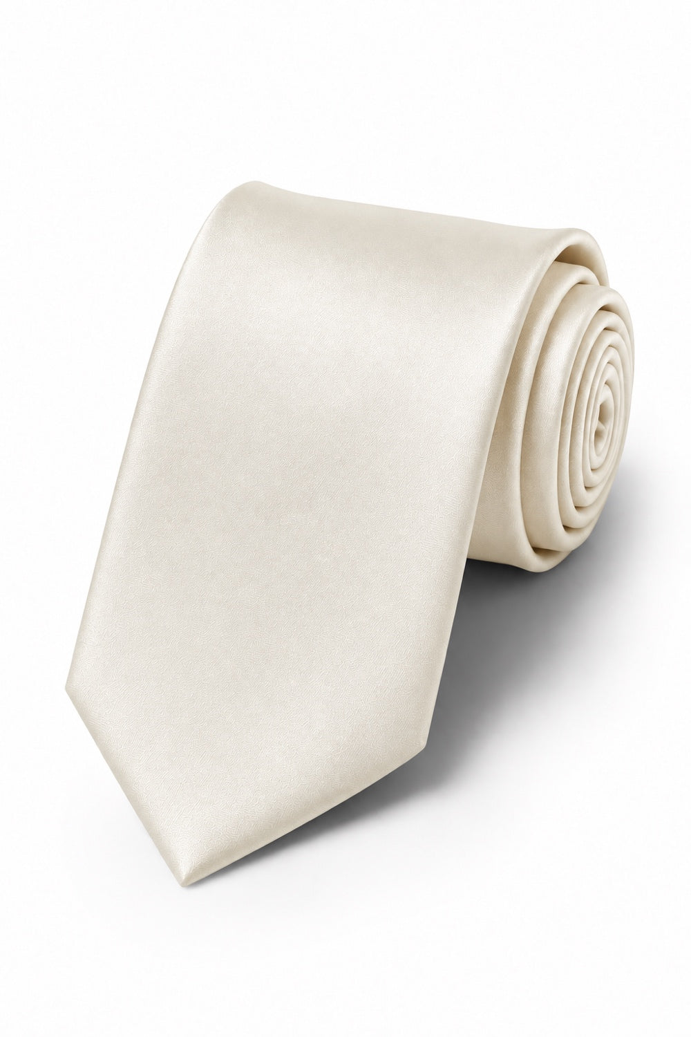 Allure Men Ivory Solid Satin Silk Necktie