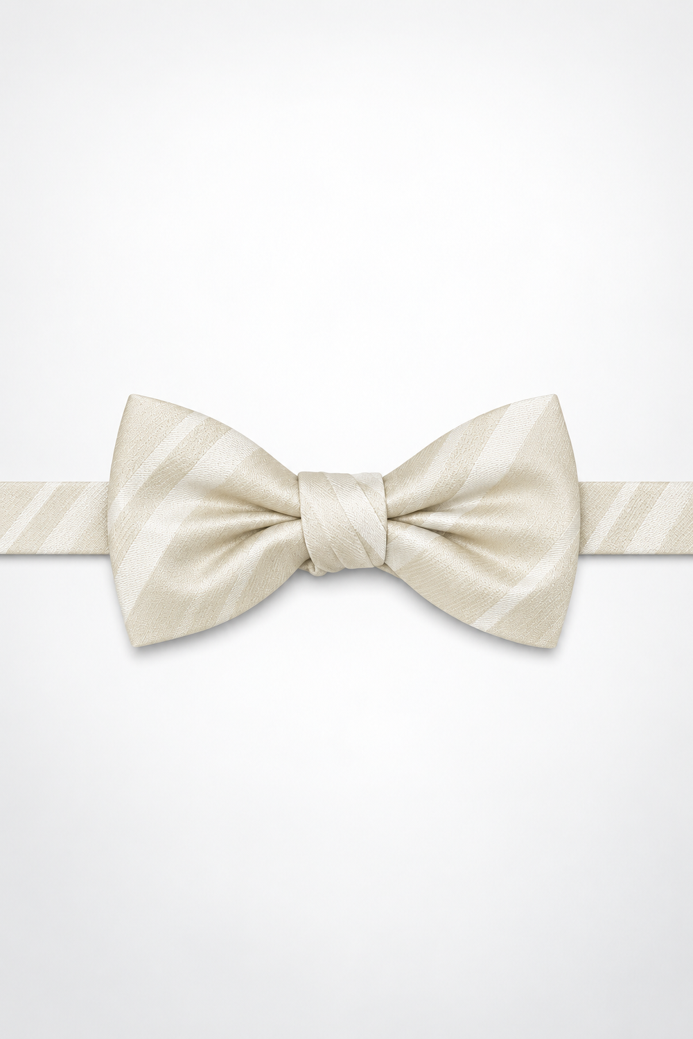 Cardi Pre-Tied Ivory Striped Satin Bow Tie