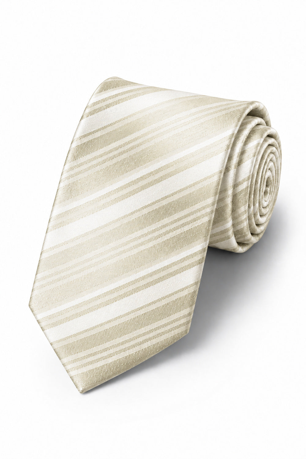 Cardi Ivory Striped Satin Necktie