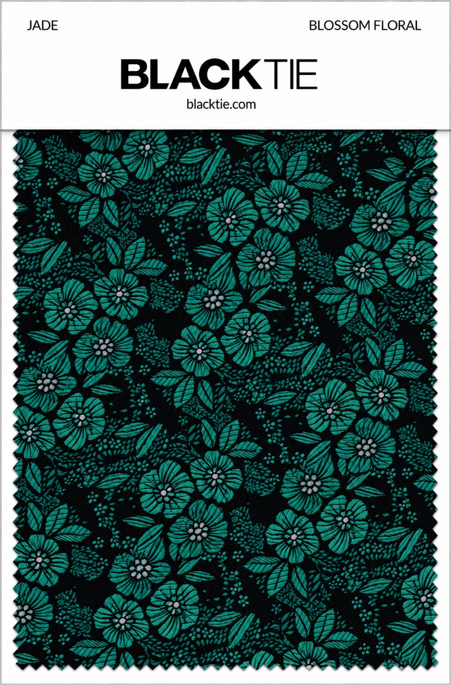 Ted Stanford Jade Blossom Floral Necktie