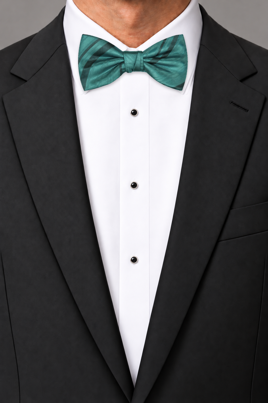 Cardi Jade Striped Satin Bow Tie