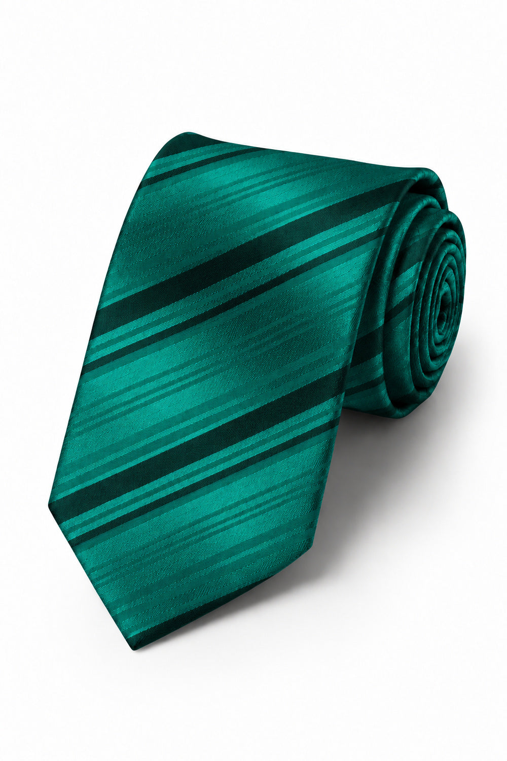 Cardi Jade Striped Satin Necktie