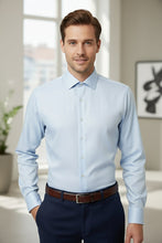 "Jamison" Blue Twill Spread Collar Dress Shirt