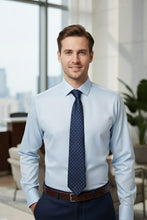 "Jamison" Blue Twill Spread Collar Dress Shirt