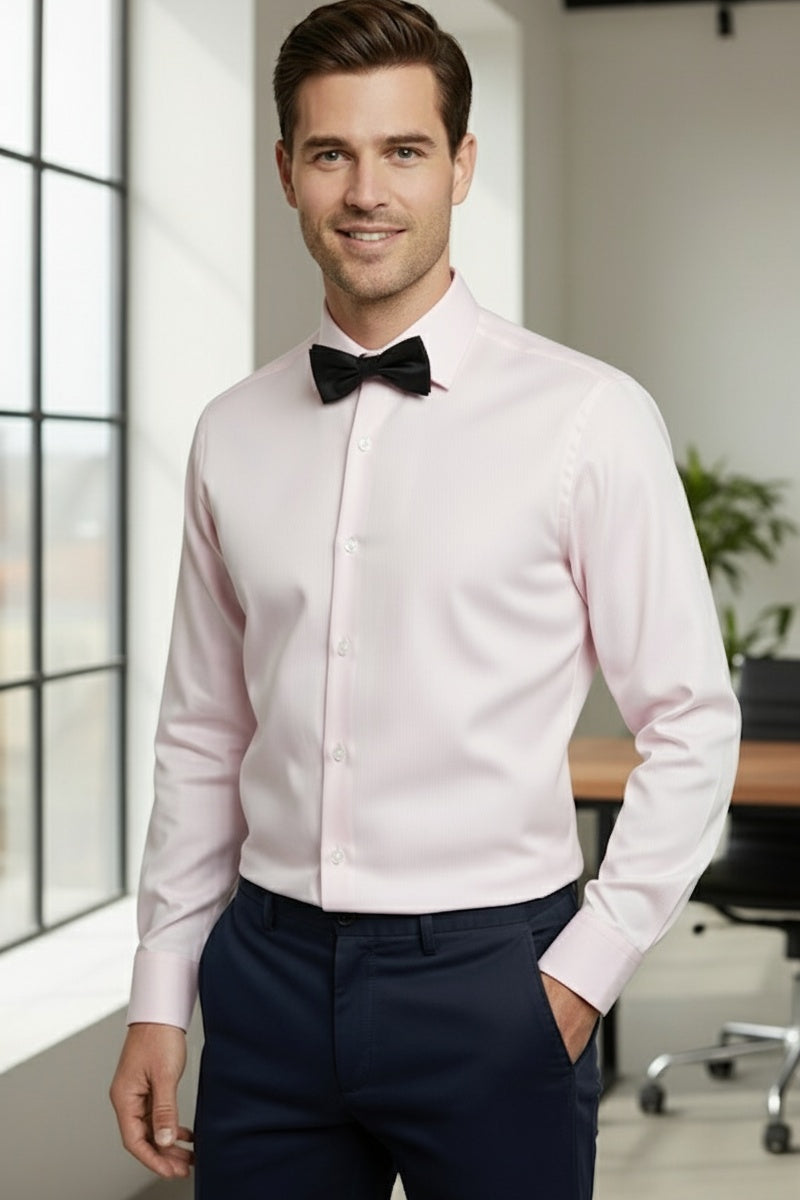 "Jamison" Pink Twill Spread Collar Dress Shirt "Jamison" Pink Twill Spread Collar Dress Shirt