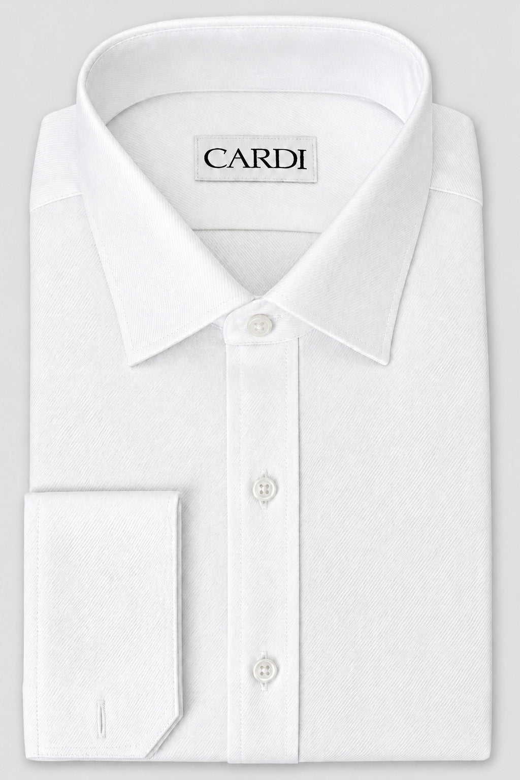 Cardi "Jamison" White Twill Spread Collar Dress Shirt