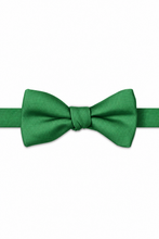 Kelly Green Modern Solid Bow Tie - pre-tied bow tie, front view