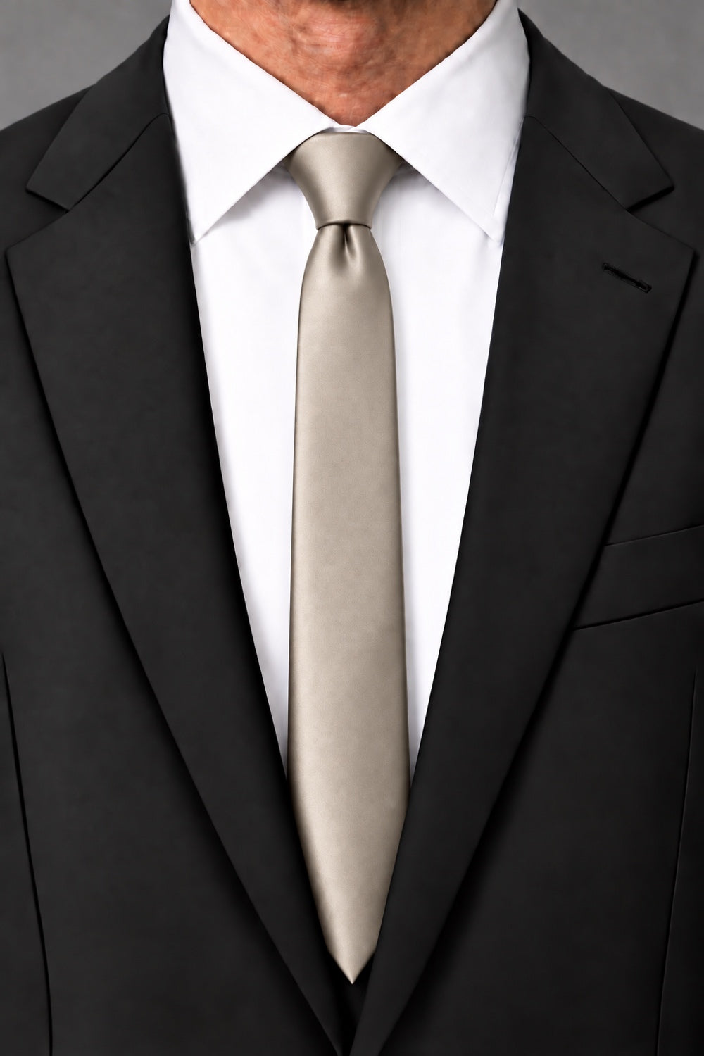 Cardi Latte Luxury Satin Skinny Necktie