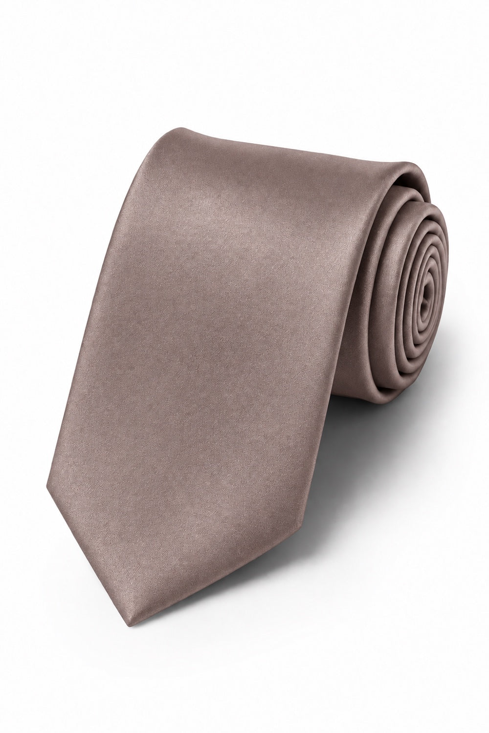 Allure Men Latte Solid Satin Silk Necktie