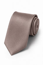 Allure Men Latte Solid Satin Silk Necktie