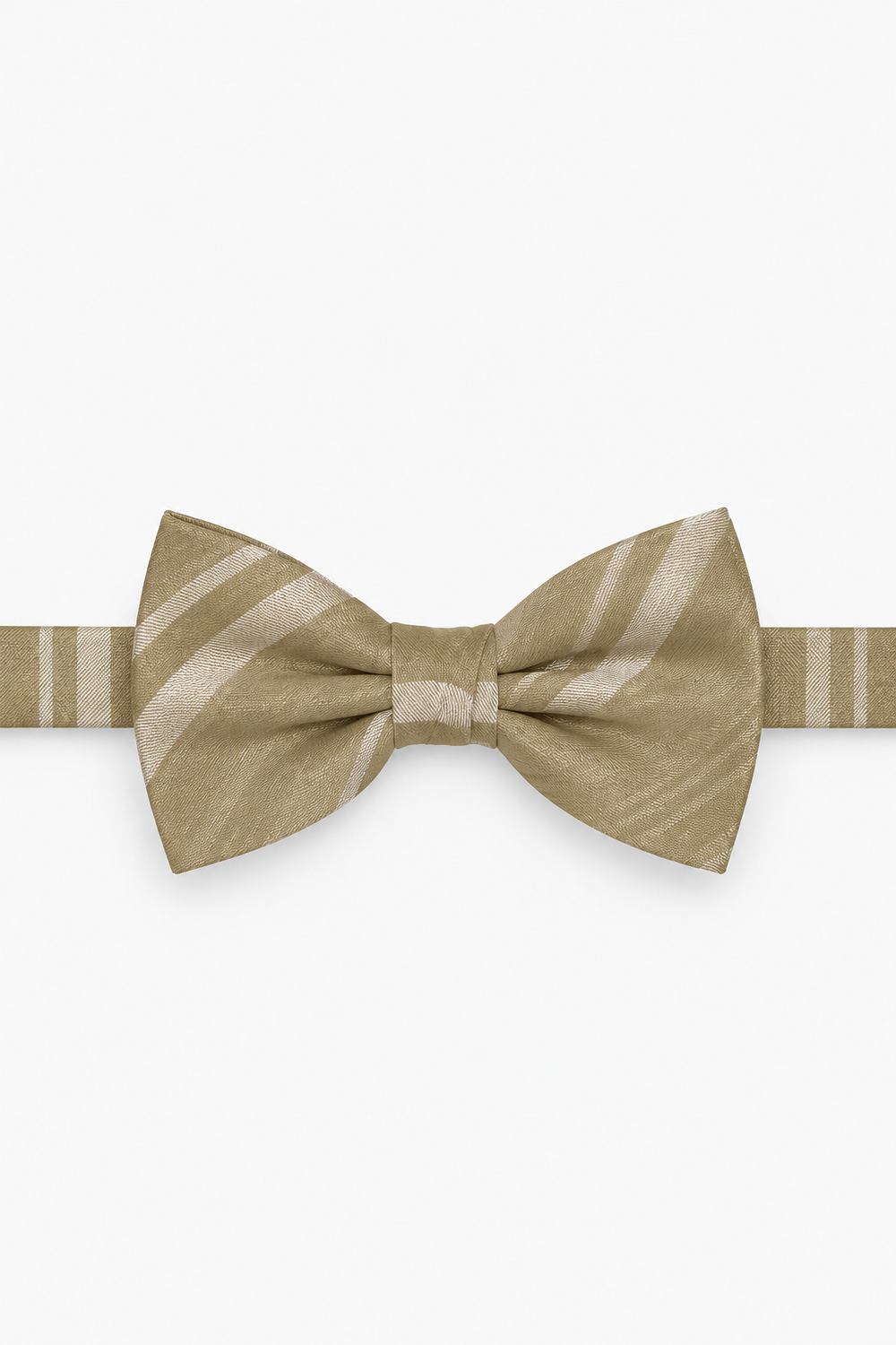Cardi Pre-Tied Latte Striped Satin Bow Tie