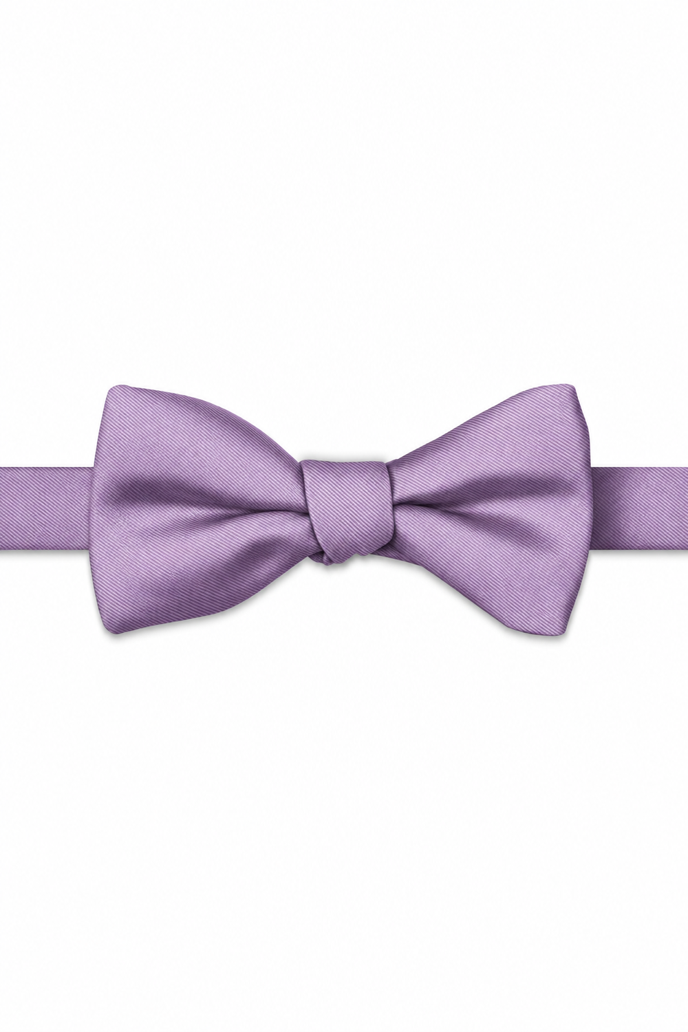 Lavender Modern Solid Bow Tie - pre-tied bow tie, front view