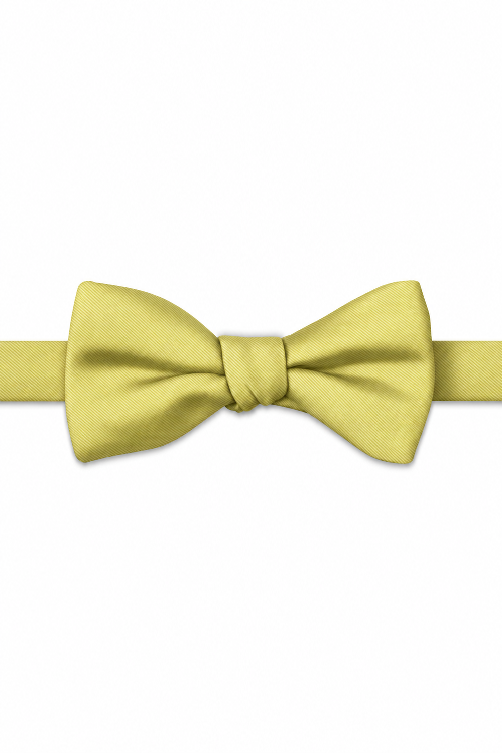 Lemon Modern Solid Bow Tie - pre-tied bow tie, front view