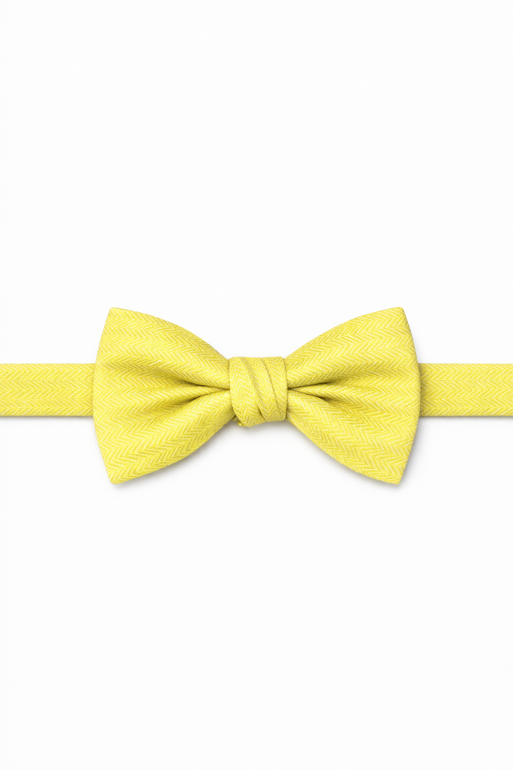 Cardi Lemon Herringbone Bow Tie
