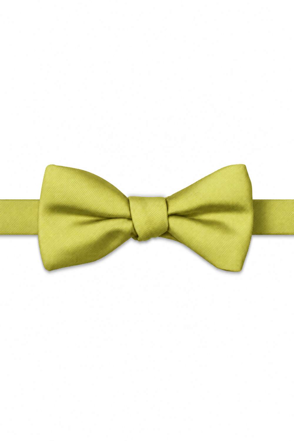 Lemon Lime Modern Solid Bow Tie - pre-tied bow tie, front view