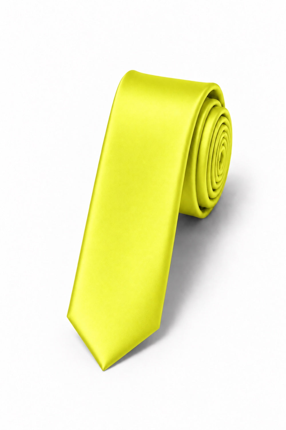 Cardi Lemon Luxury Satin Skinny Necktie