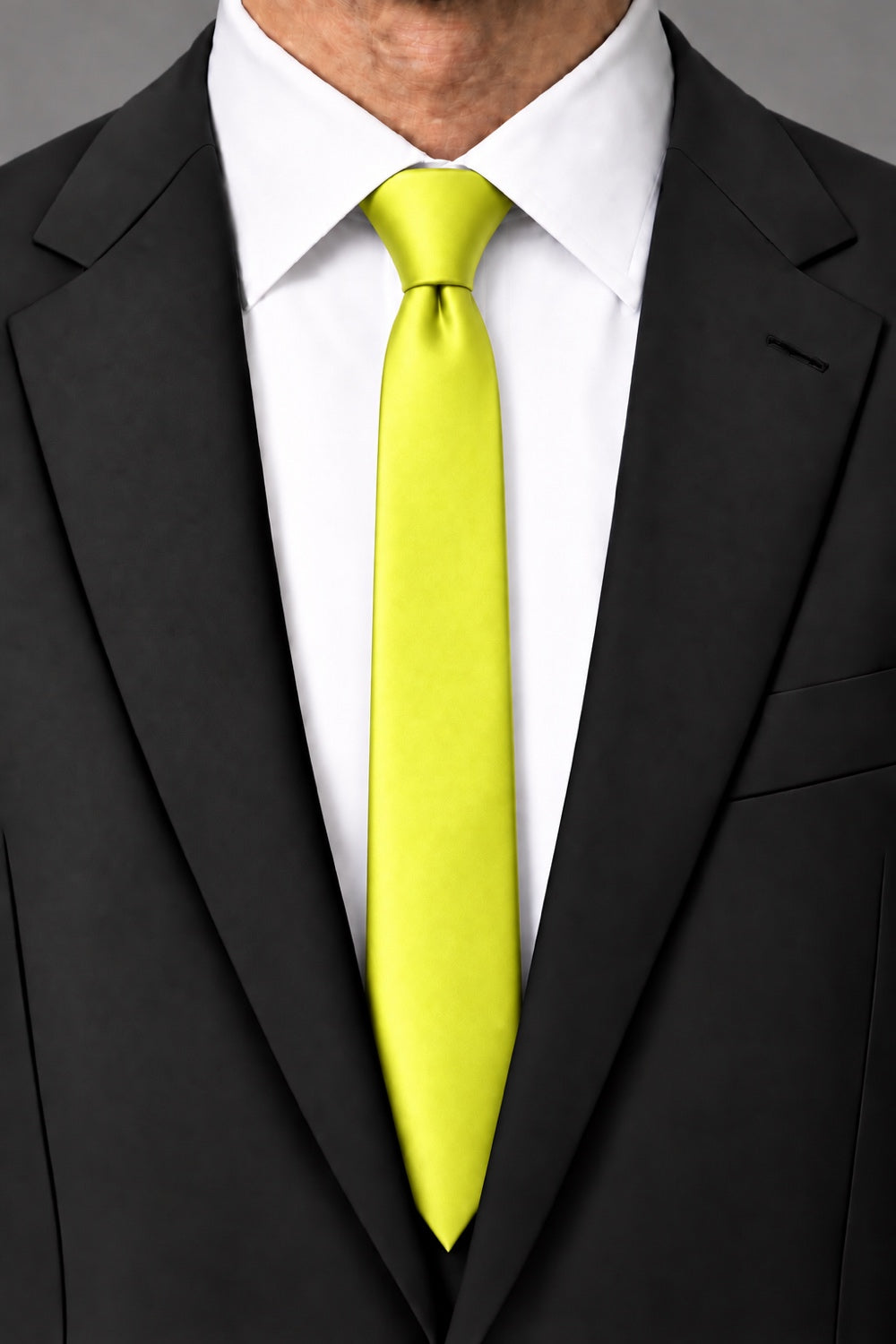 Cardi Lemon Luxury Satin Skinny Necktie