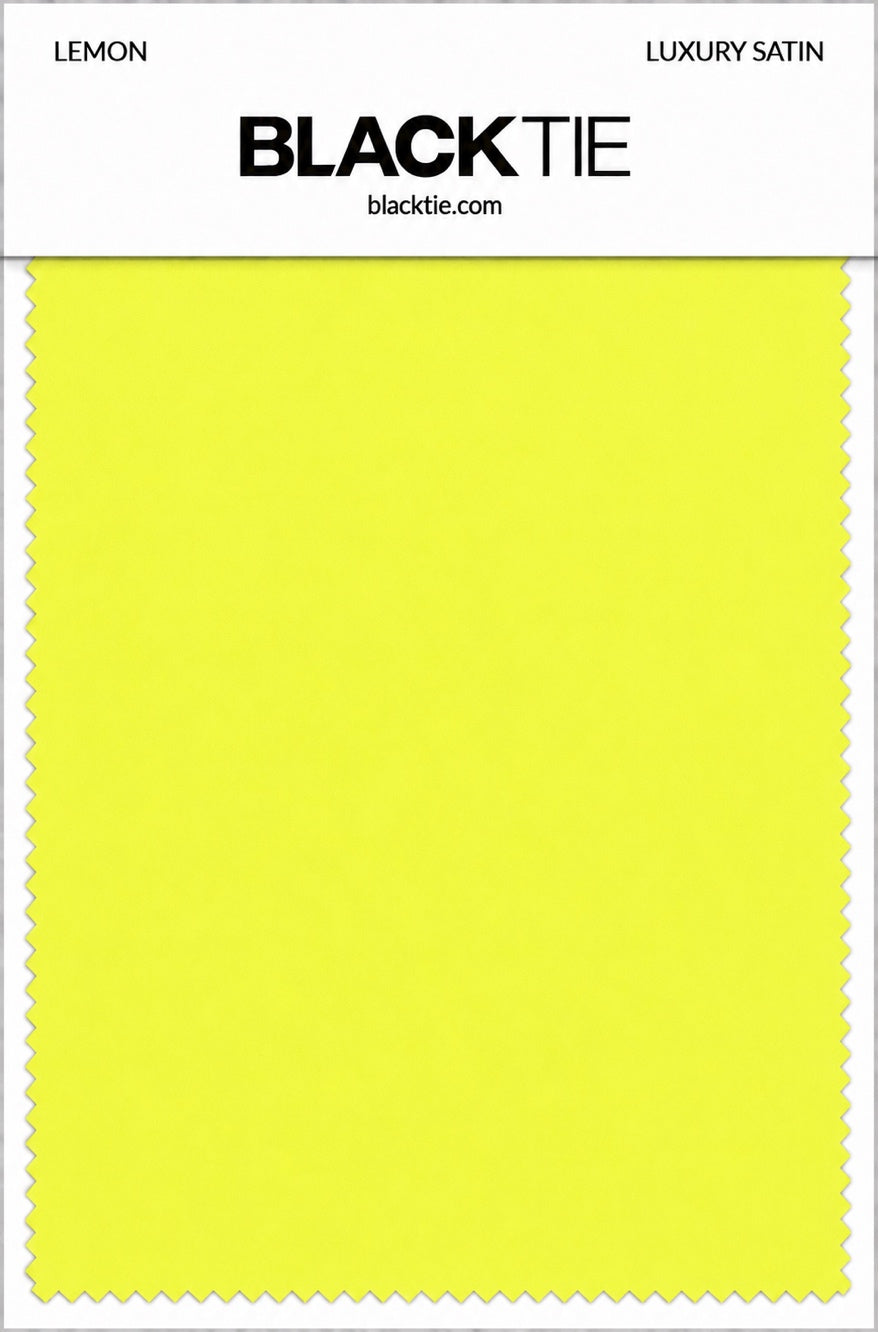 Lemon Luxury Satin fabric swatch card
