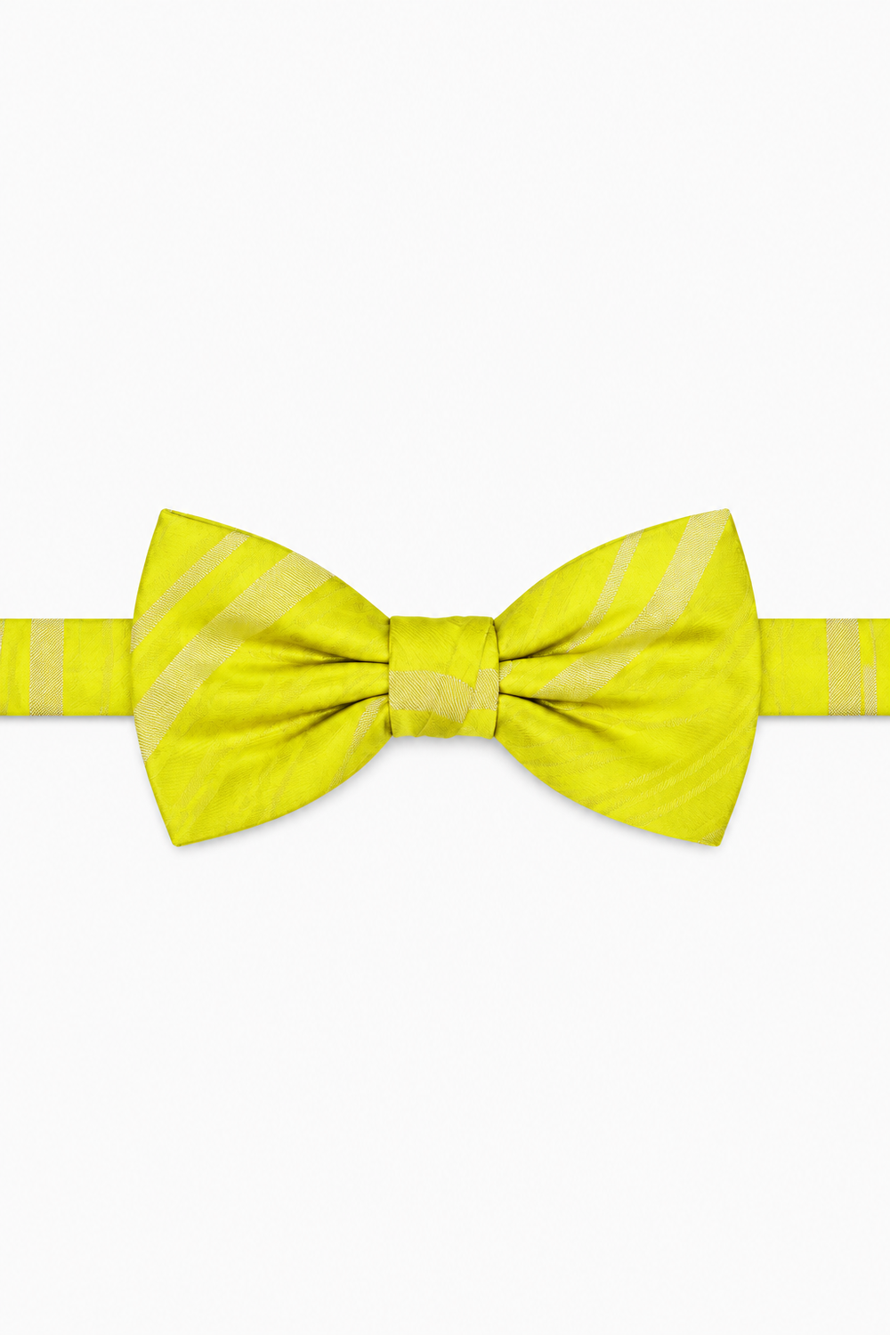 Cardi Pre-Tied Lemon Striped Satin Bow Tie