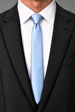 Cardi Light Blue Luxury Satin Skinny Necktie