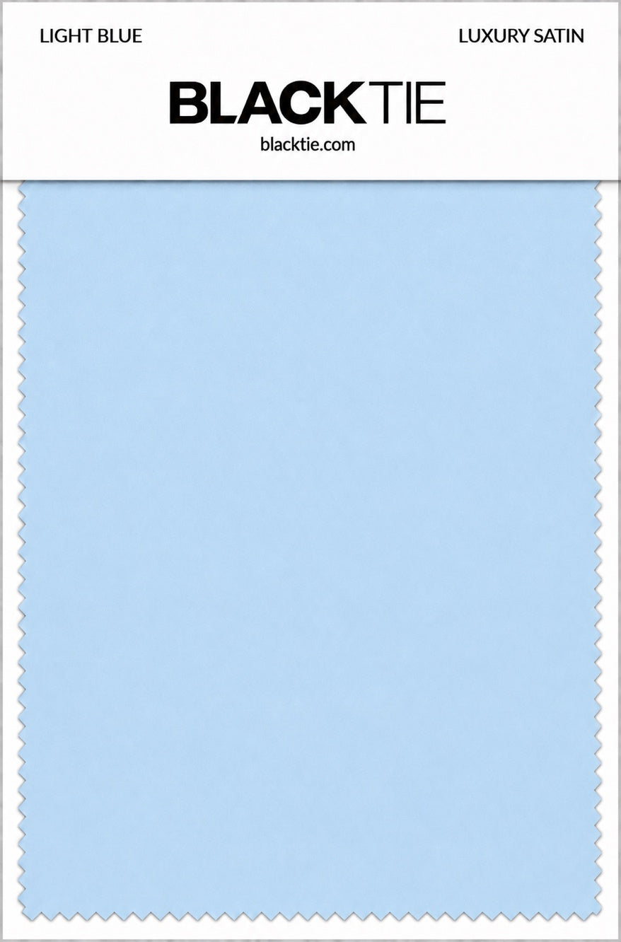 Light Blue Luxury Satin fabric swatch card