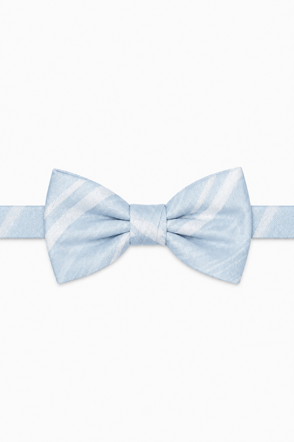Cardi Pre-Tied Light Blue Striped Satin Bow Tie