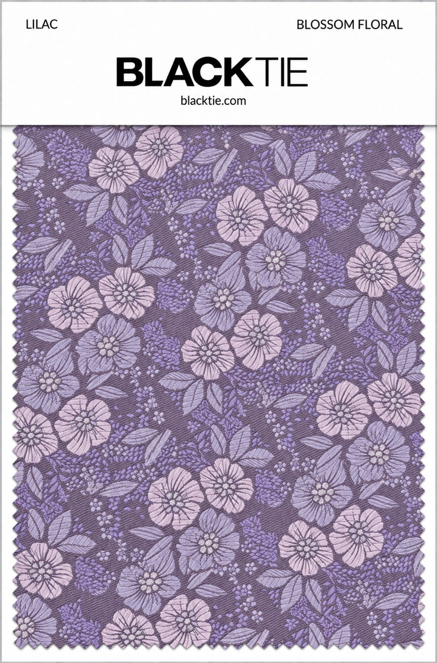Ted Stanford Lilac Blossom Floral Necktie