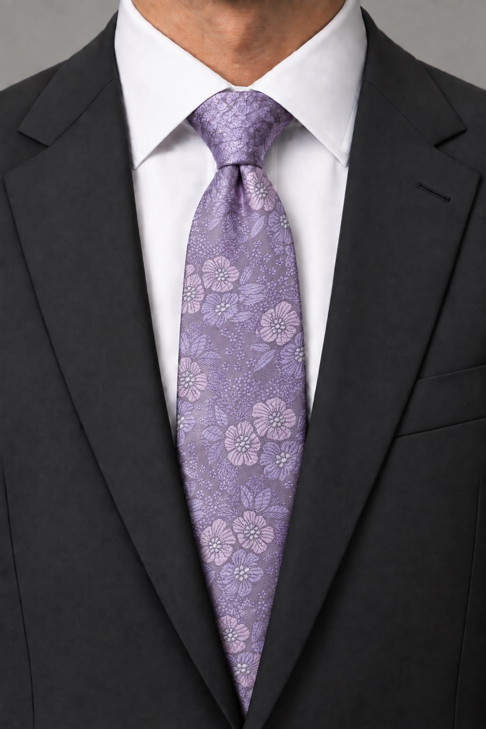 Ted Stanford Lilac Blossom Floral Necktie