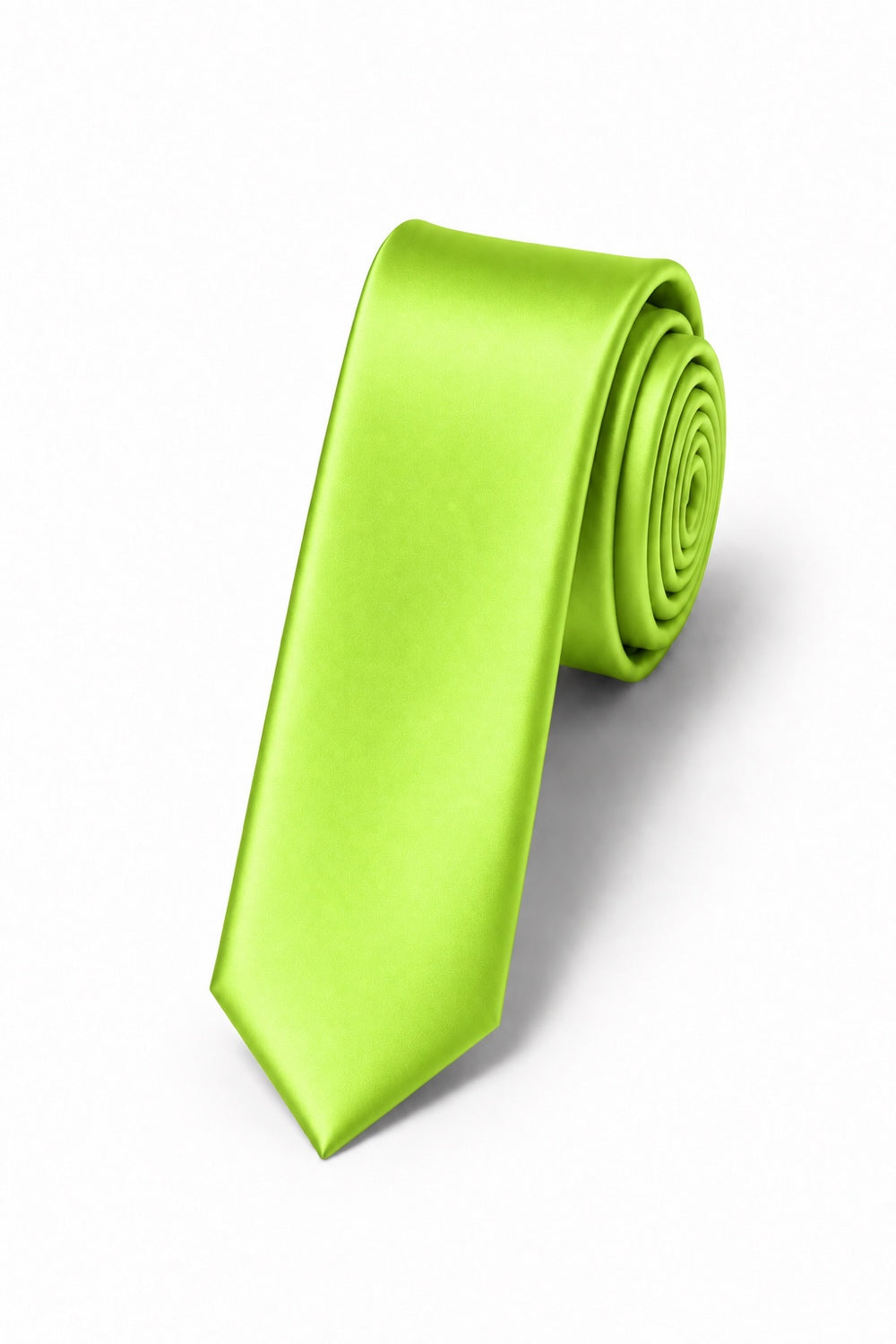 Cardi Lime Luxury Satin Skinny Necktie