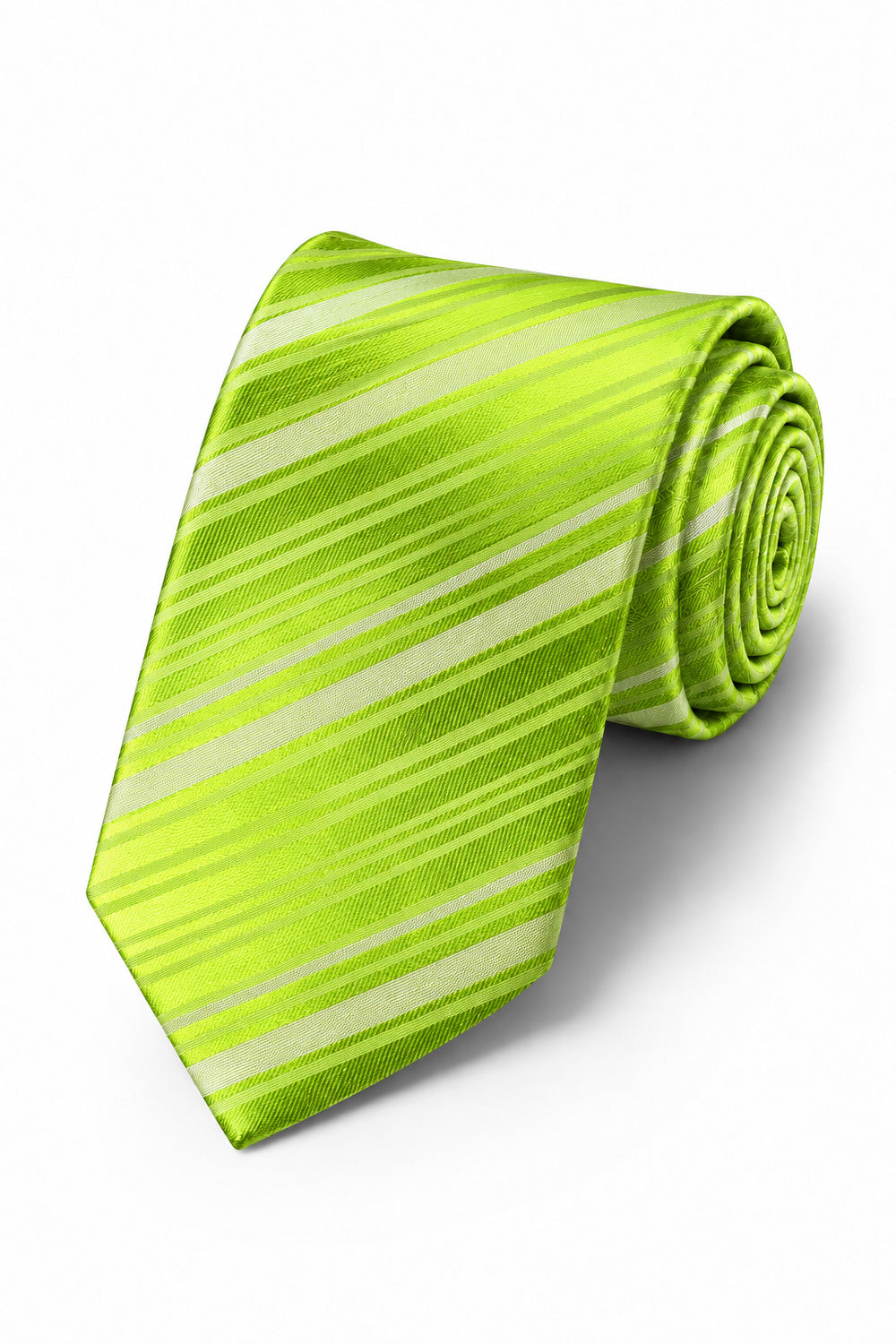 Cardi Lime Striped Satin Necktie