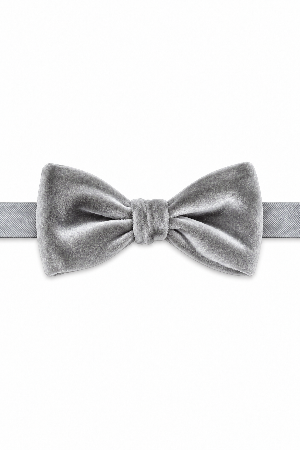 Larr Brio "Luxor" Grey Velvet Bow Tie