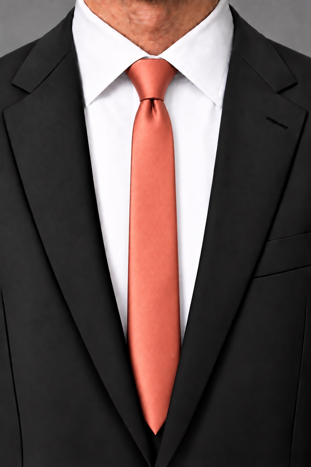 Cardi Mandarin Luxury Satin Skinny Necktie