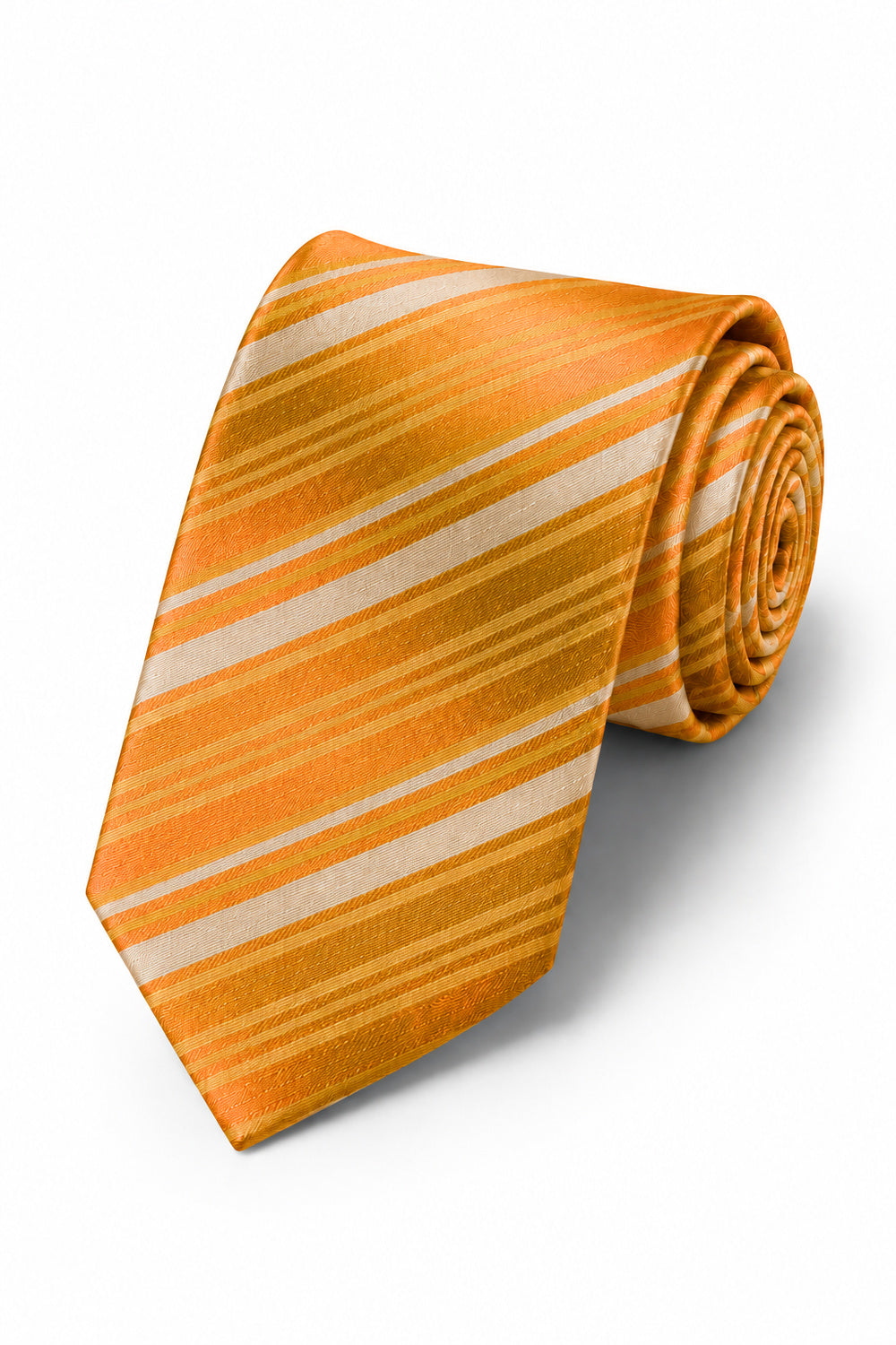 Cardi Mandarin Striped Satin Necktie
