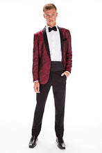 Mark Of Distinction "Aries" Apple Red Paisley Shawl Tuxedo Jacket (Separates)