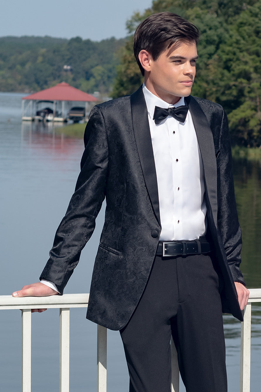 Mark of Distinction "Aries" Black Paisley Shawl Tuxedo Jacket (Separates)