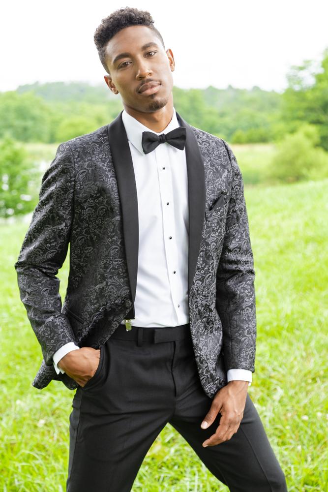 Mark of Distinction "Aries" Granite Paisley Shawl Tuxedo Jacket (Separates)