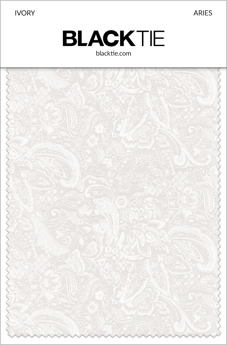 Mark of Distinction "Aries" Ivory Paisley Black Lapel Shawl Tuxedo Jacket (Separates)