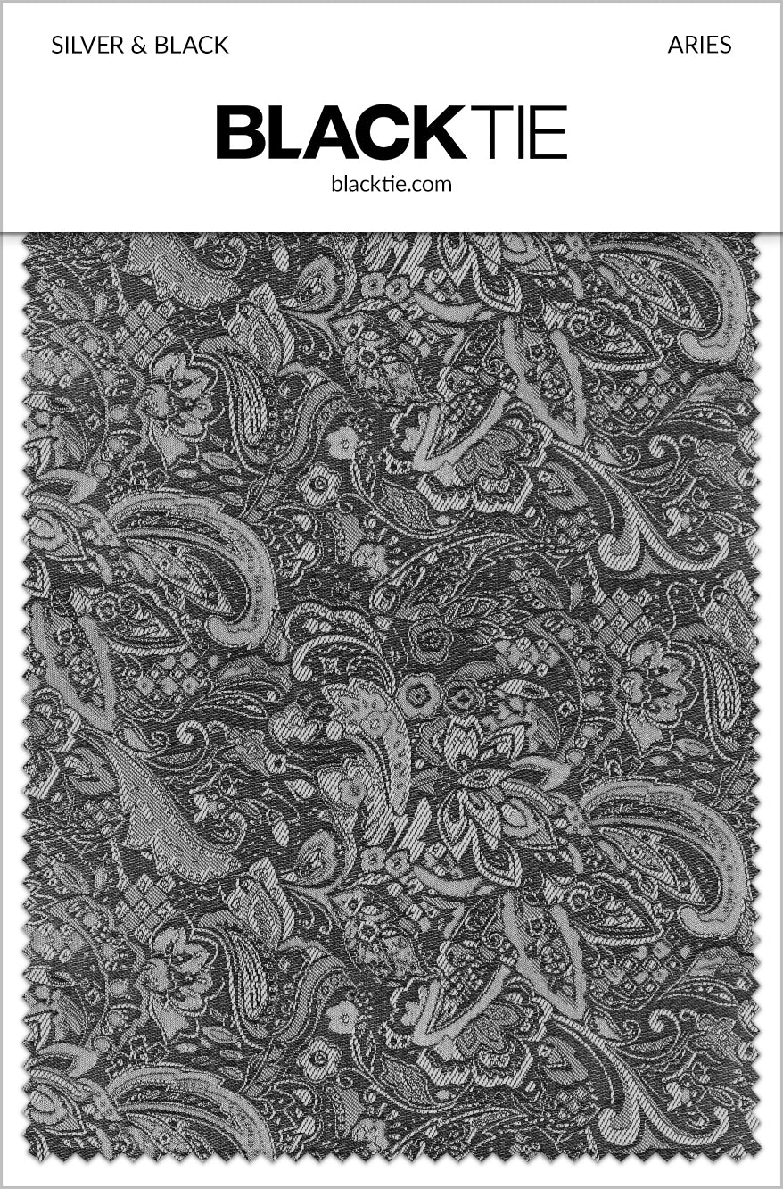 Mark of Distinction "Aries" Silver & Black Paisley Shawl Tuxedo Jacket (Separates)